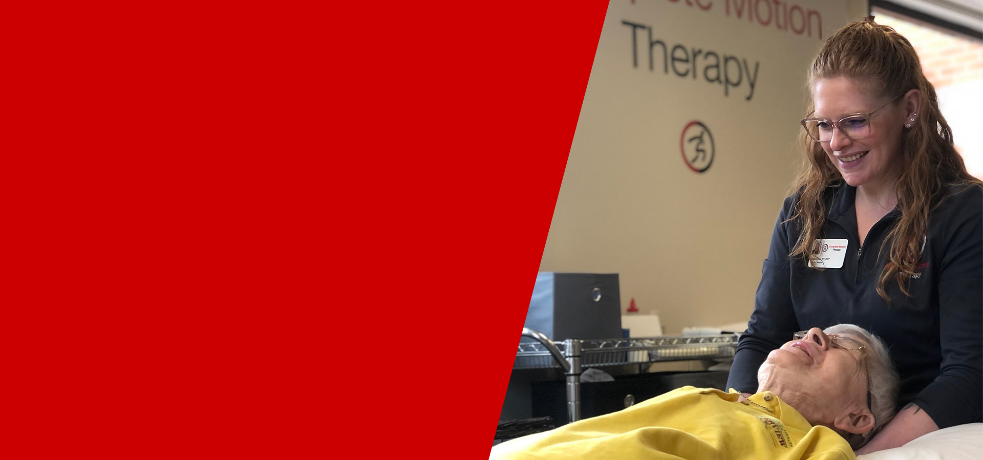 Sarah treating a patient